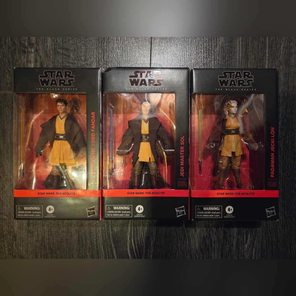 Disney Star Wars The Acolyte Action Figure Bundle Jedi Sol,Jecki Lon,Yord Fandar